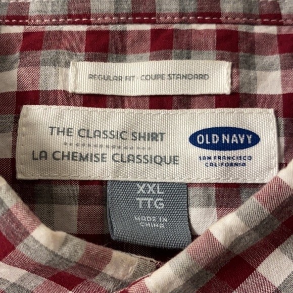 Old Navy Shirt The Classic Plaid Slim Fit Casual multi colored size XXL - Picture 8 of 10